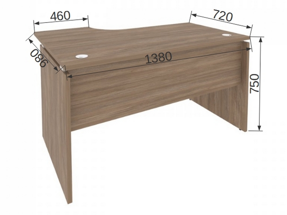 Офисная мебель для персонала ONIX O.SA-2R Стол эргономичный правый